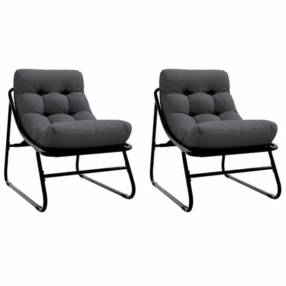 Mobilier de grădină cu pernă 2 pcs Negru 60,5 x 81 x 71 cm