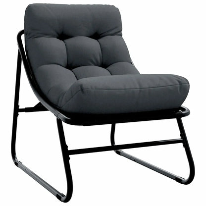 Mobilier de grădină cu pernă 2 pcs Negru 60,5 x 81 x 71 cm