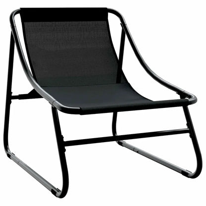 Mobilier de grădină cu pernă 2 pcs Negru 60,5 x 81 x 71 cm