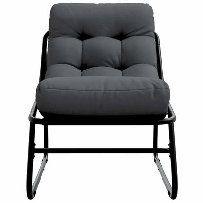 Mobilier de grădină cu pernă 2 pcs Negru 60,5 x 81 x 71 cm