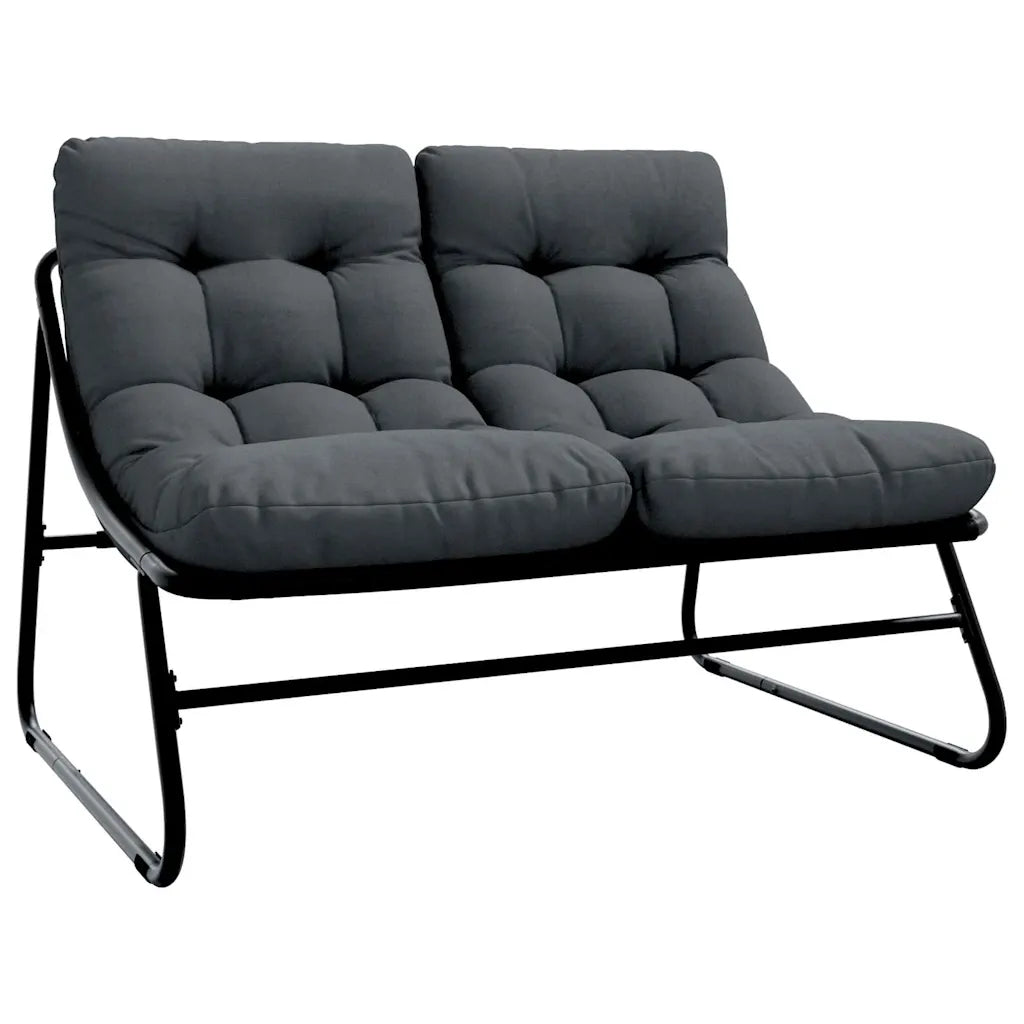 Mobilier de grădină 3 pcs Negru Oțel vopsit electrostatic