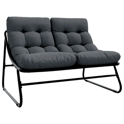 Mobilier de grădină 3 pcs Negru Oțel vopsit electrostatic