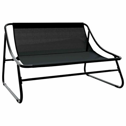Mobilier de grădină 3 pcs Negru Oțel vopsit electrostatic