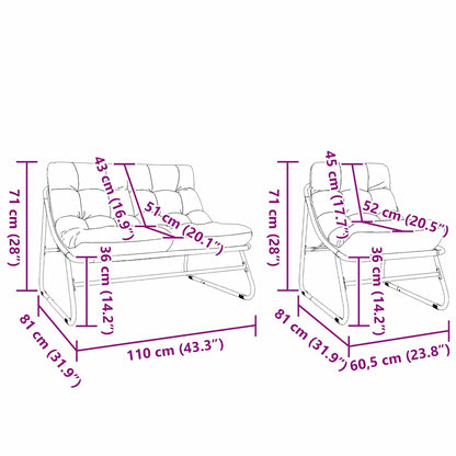 Mobilier de grădină 3 pcs Negru Oțel vopsit electrostatic