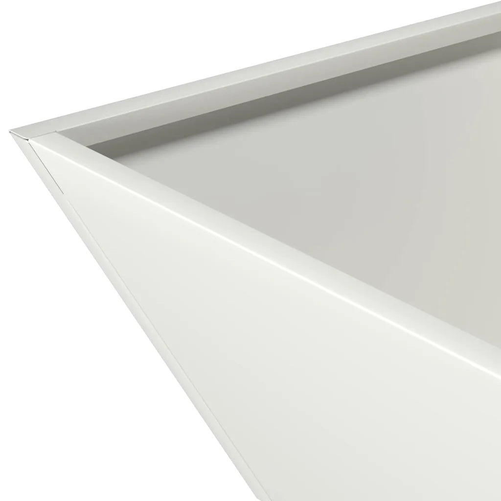 Vază pentru Grădină Alb 35 x 35 x 15 cm Oțel laminat la rece