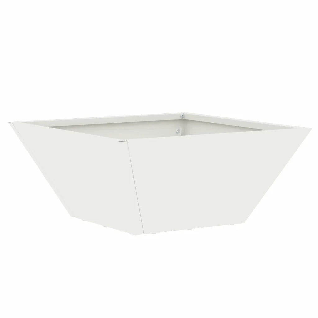 Vază pentru Grădină Alb 35 x 35 x 15 cm Oțel laminat la rece