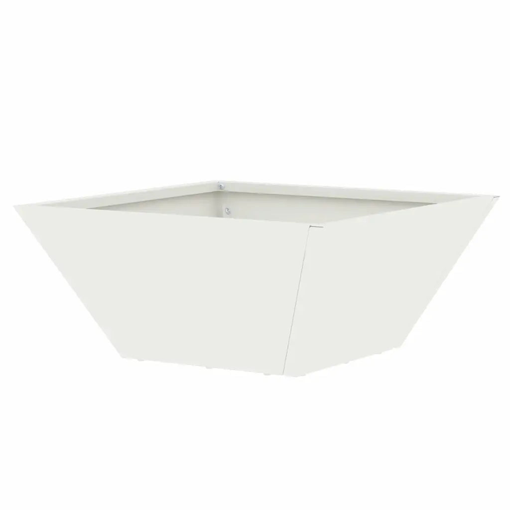 Vază pentru Grădină Alb 35 x 35 x 15 cm Oțel laminat la rece