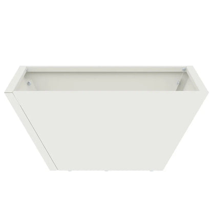 Vază pentru Grădină Alb 35 x 35 x 15 cm Oțel laminat la rece