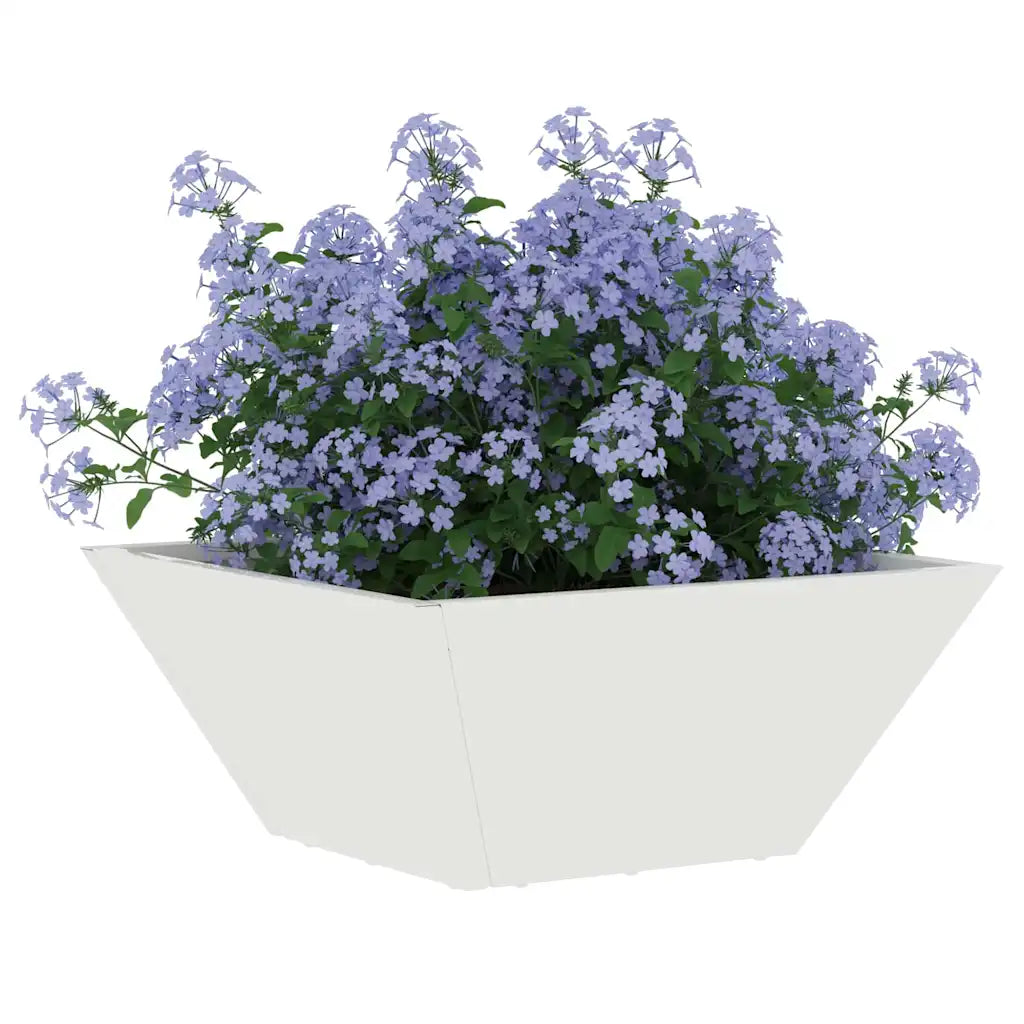 Vază pentru Grădină Alb 35 x 35 x 15 cm Oțel laminat la rece