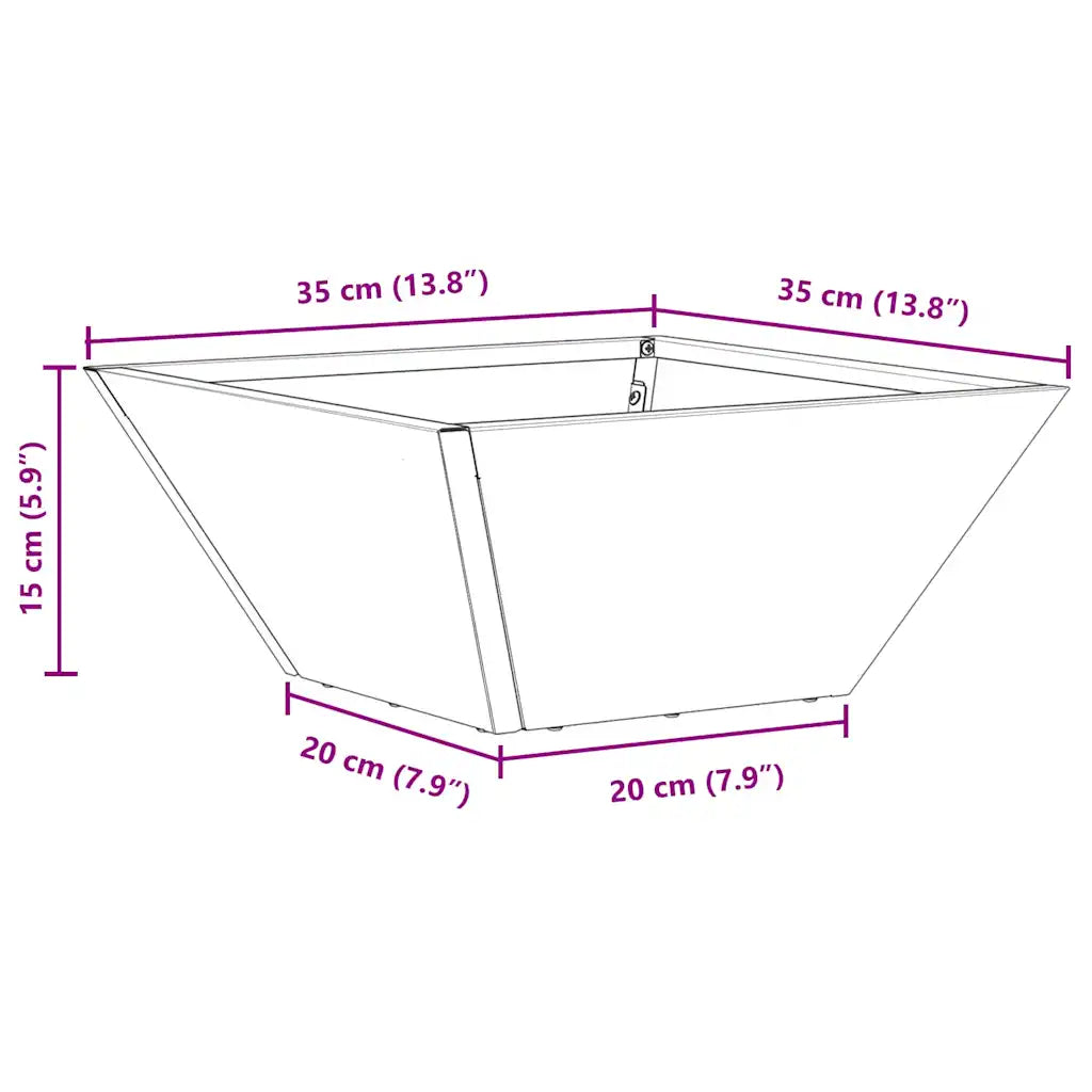 Vază pentru Grădină Alb 35 x 35 x 15 cm Oțel laminat la rece