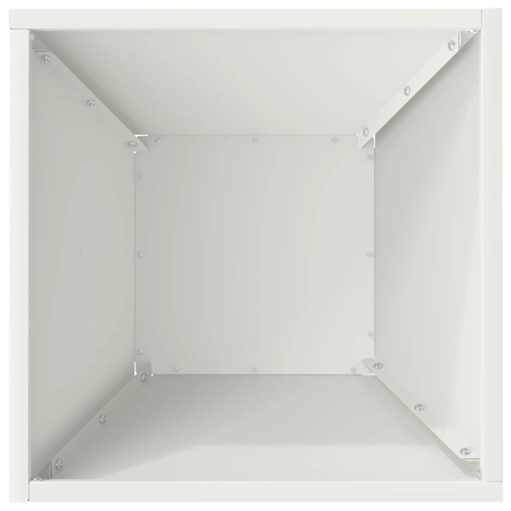 Vază pentru Grădină Alb 35 x 35 x 15 cm Oțel laminat la rece