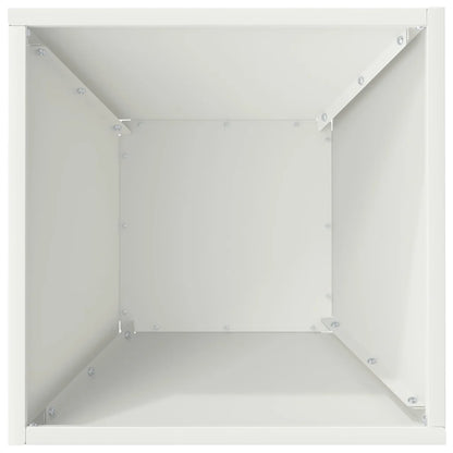Vază pentru Grădină Alb 35 x 35 x 15 cm Oțel laminat la rece