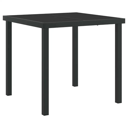 Set de masă pentru grădină 3 pcs Negru Oțel acoperit cu pulbere