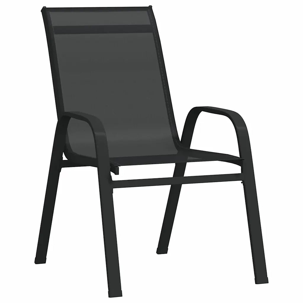 Set de masă pentru grădină 3 pcs Negru Oțel acoperit cu pulbere