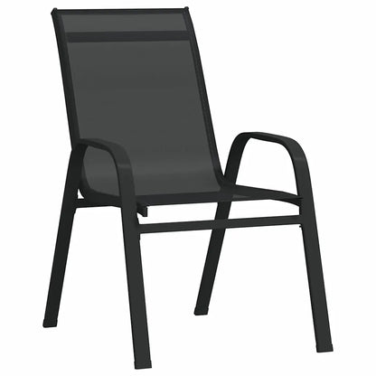 Set de masă pentru grădină 3 pcs Negru Oțel acoperit cu pulbere