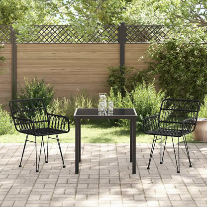 Set de masă pentru grădină 3 pcs Negru