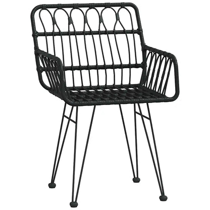 Set de masă pentru grădină 3 pcs Negru