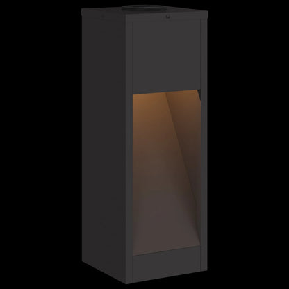 Lampa de parcurs LED solar 2 pcs Negru Oțel laminat la rece
