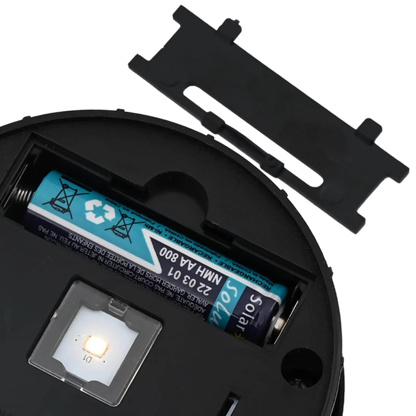 Lampa de parcurs LED solar 2 pcs Alb Oțel laminat la rece