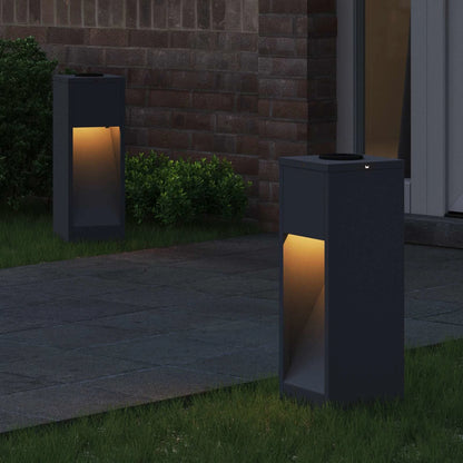 Lampa de parcurs LED solar 2 pcs Antracit Oțel laminat la rece