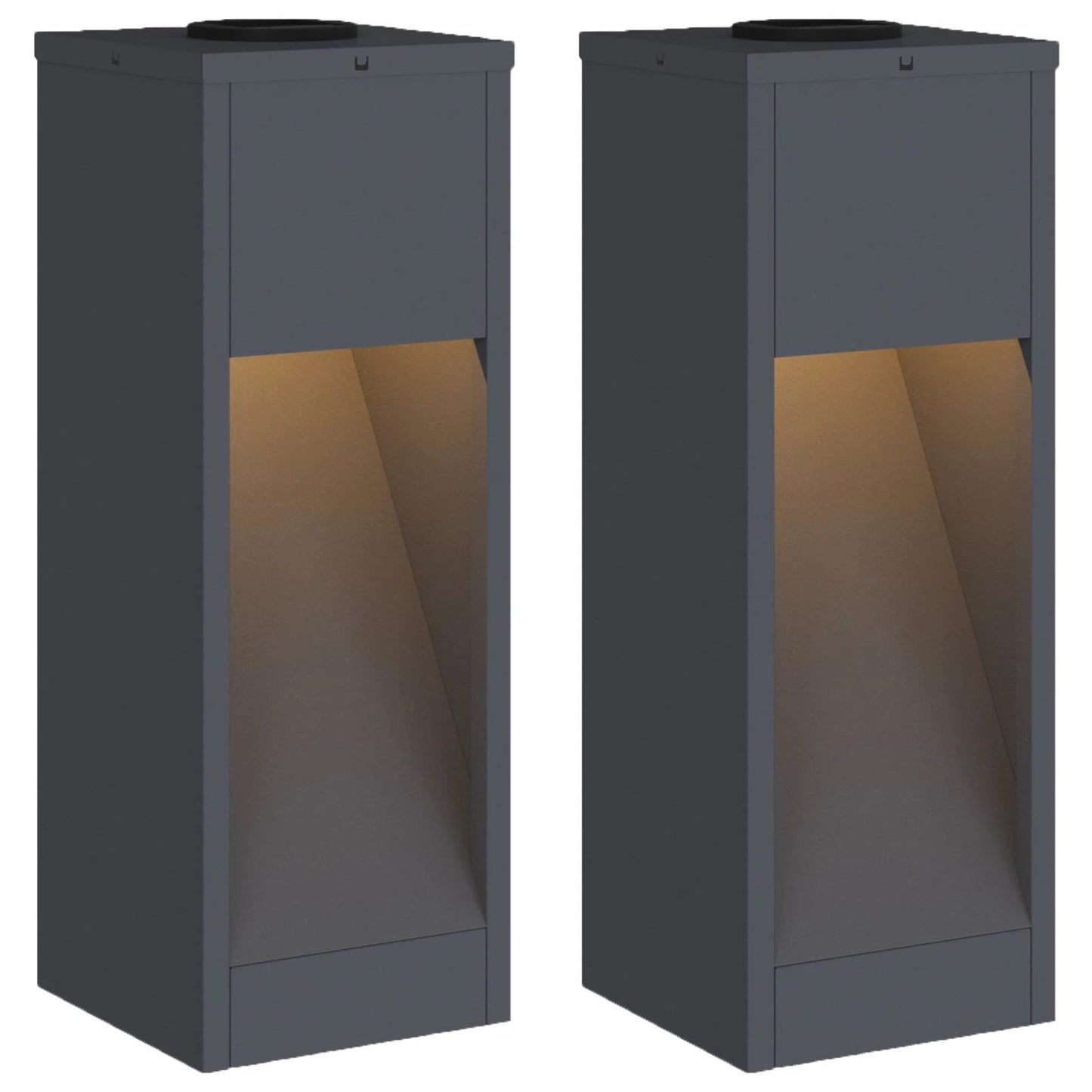 Lampa de parcurs LED solar 2 pcs Antracit Oțel laminat la rece