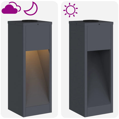 Lampa de parcurs LED solar 2 pcs Antracit Oțel laminat la rece