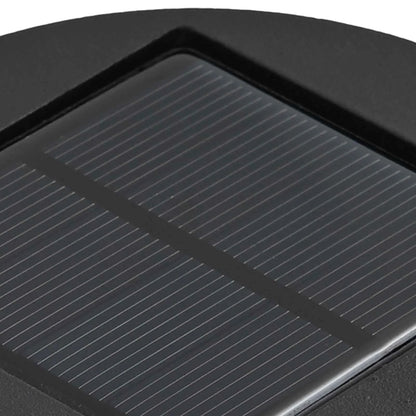 Lumină LED Solară pentru Alei 2 pcs Negru Oțel laminat la rece