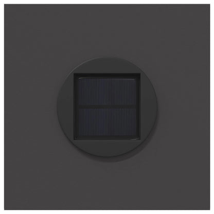 Lumină LED Solară pentru Alei 2 pcs Negru Oțel laminat la rece