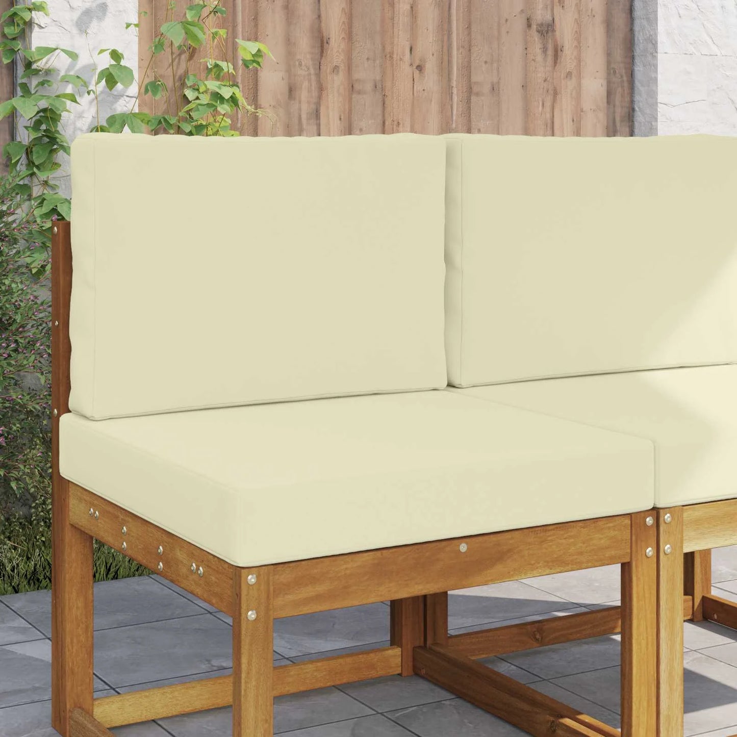 Perna pentru canapea de exterior 2 pcs Crem Poliester