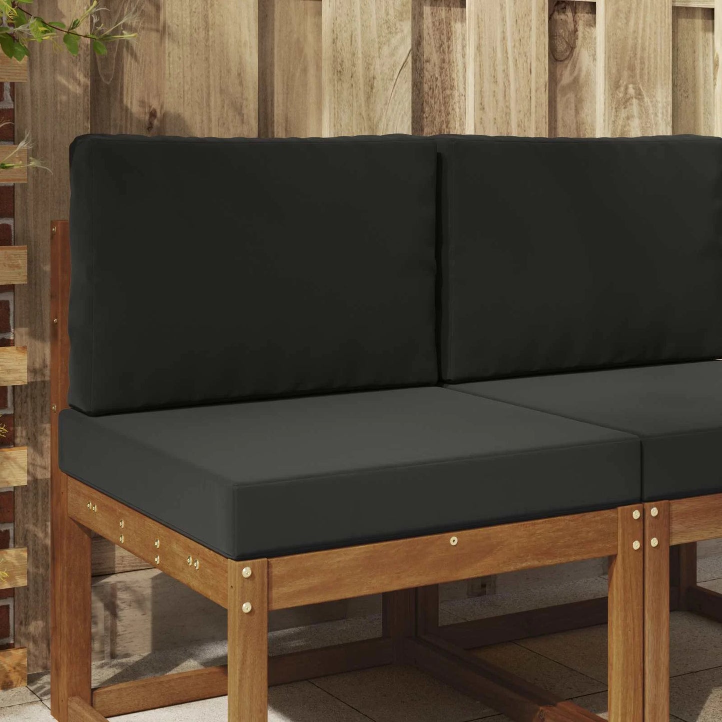 Perna pentru canapea de exterior 2 pcs Negru Poliester