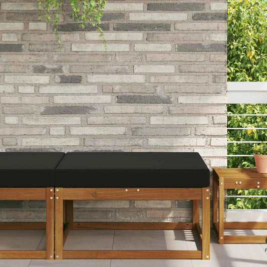 Perna pentru canapea de exterior Negru 80 x 80 x 8 cm Poliester
