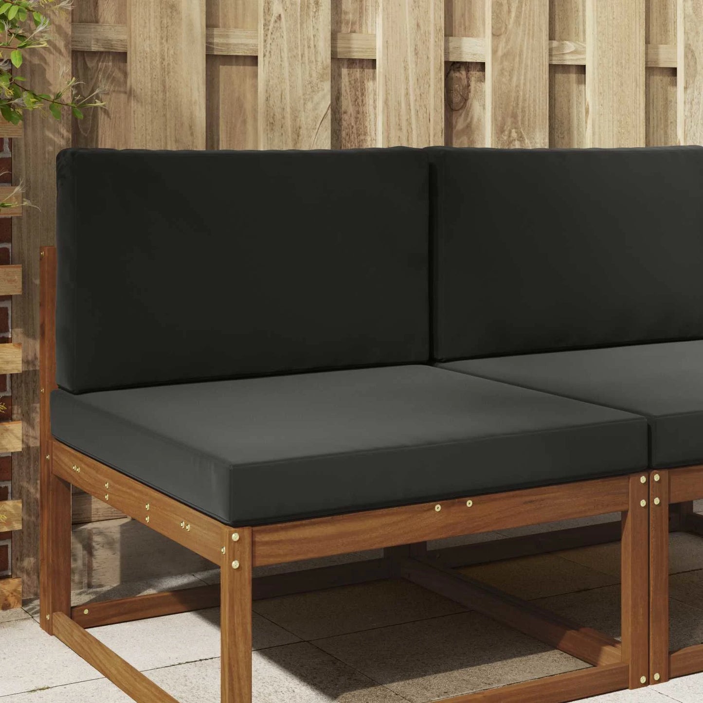 Perna pentru canapea de exterior 2 pcs Negru Poliester
