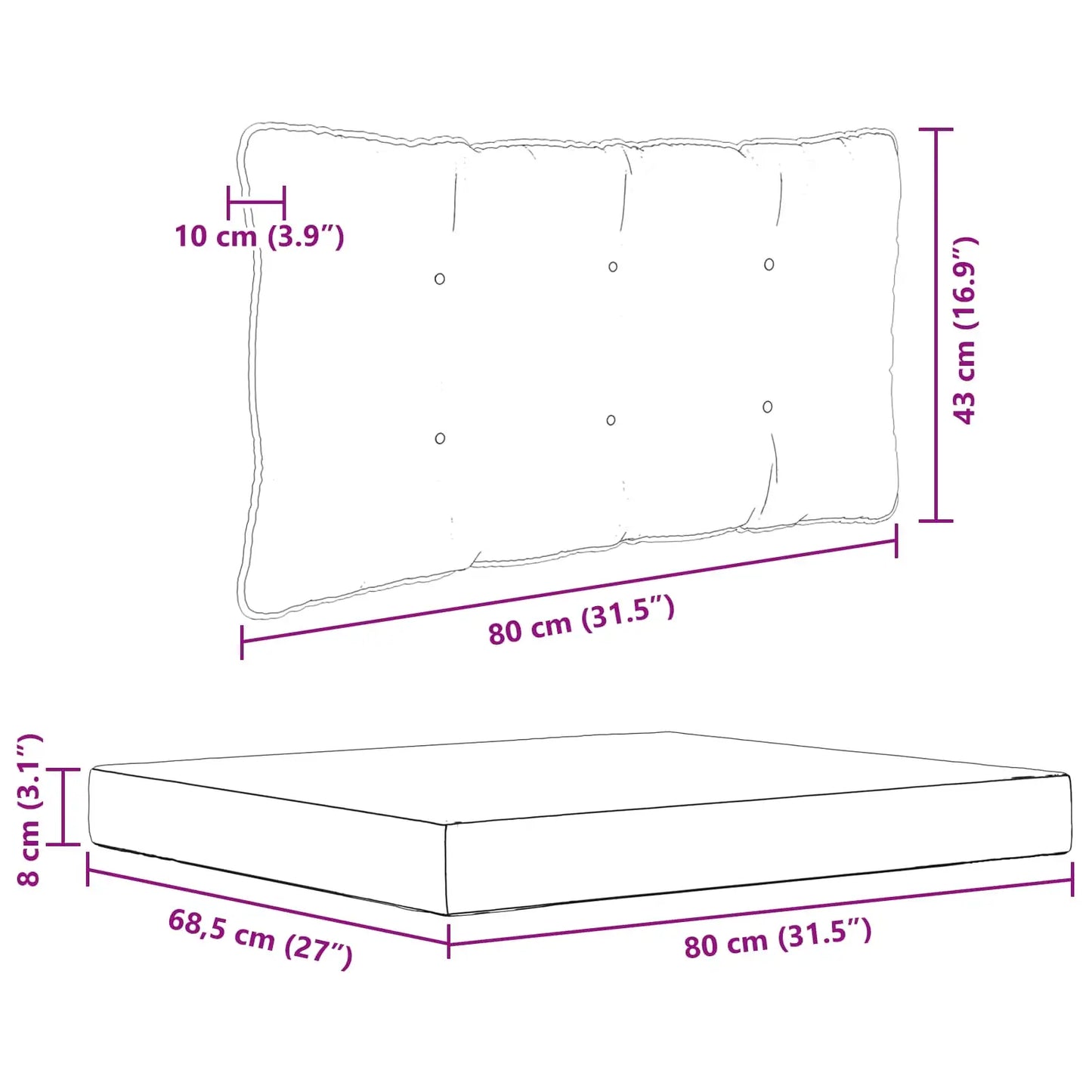 Perna pentru canapea de exterior 2 pcs Antracit Poliester