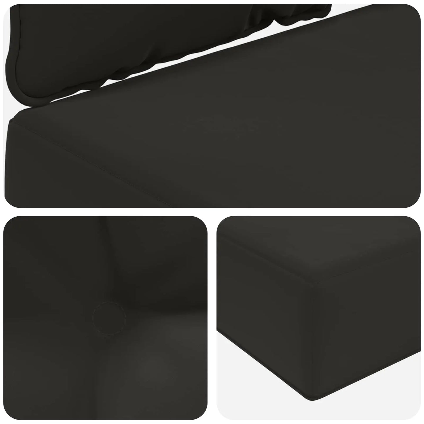 Perna pentru canapea de exterior 2 pcs Negru Poliester